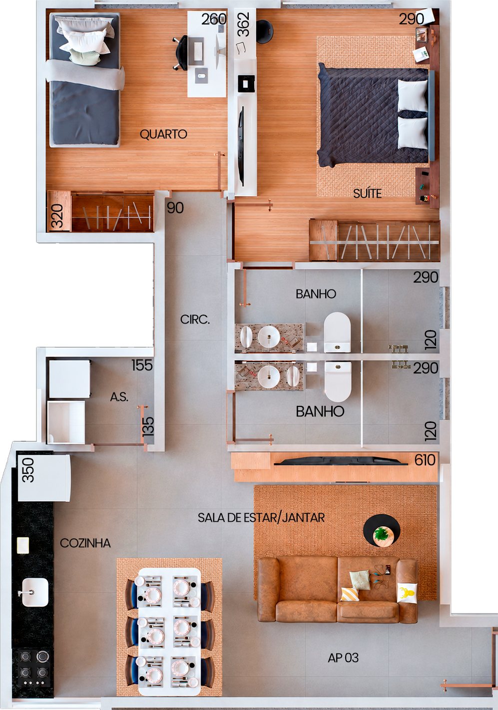 Planta TIPO A Final 03 — 60,10m²