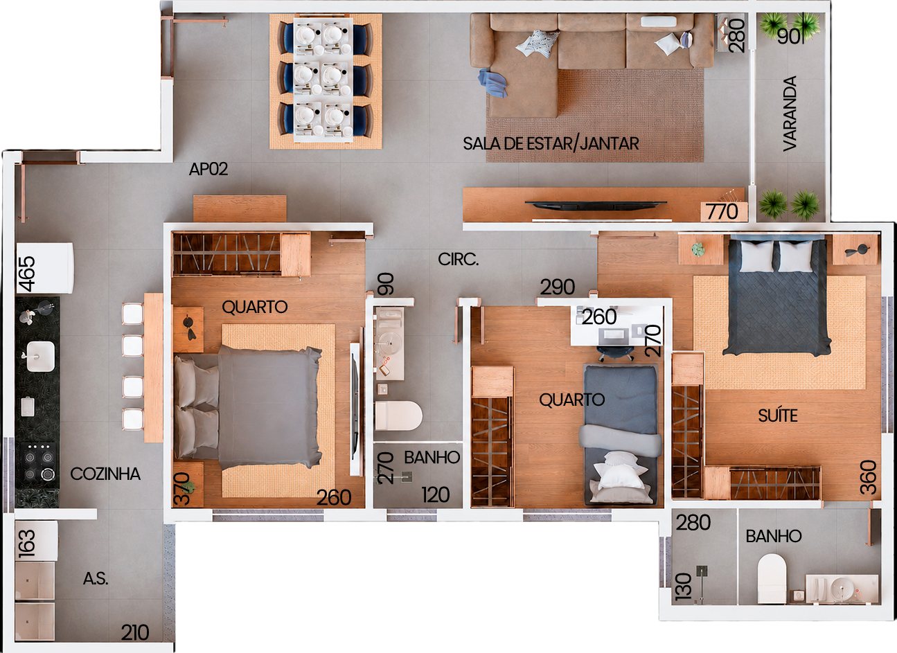 Planta TIPO B Final 02 — 82,85m²